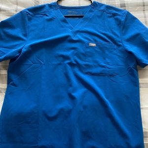 Figs royal blue scrub top